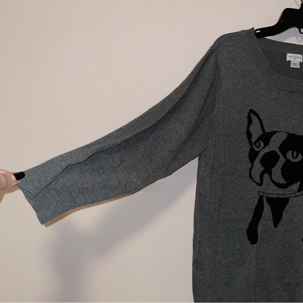 Jaclyn Smith French Bulldog Crew Neck Lightweight Sweater Size XL - Picture 4 of 6
